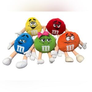 Rare Vtg 5pc M&M'S Colorful Plush Toy Collection